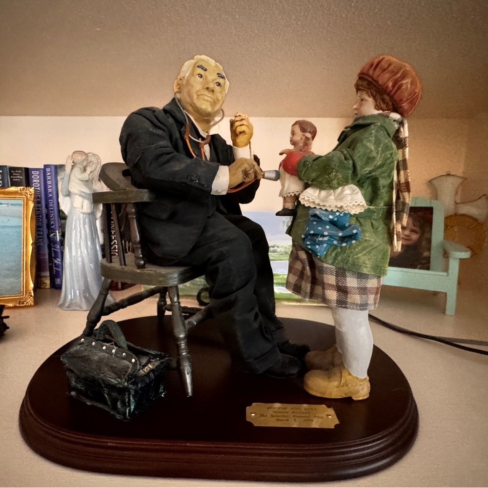 Norman Rockwell Clothtique Doc and Doll Art Sculpture 3055